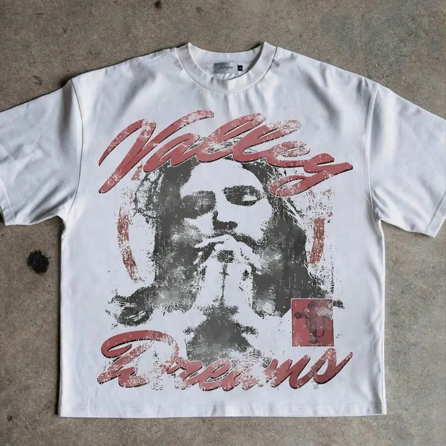 Valley Dreams Vintage Distressed Graphic Tee Unisex Crew Neck Short Sleeve Heavyweight Cotton Retro Grunge 90s Aesthetic Urban Streetwear Casual Daily Summer Everyday Wear