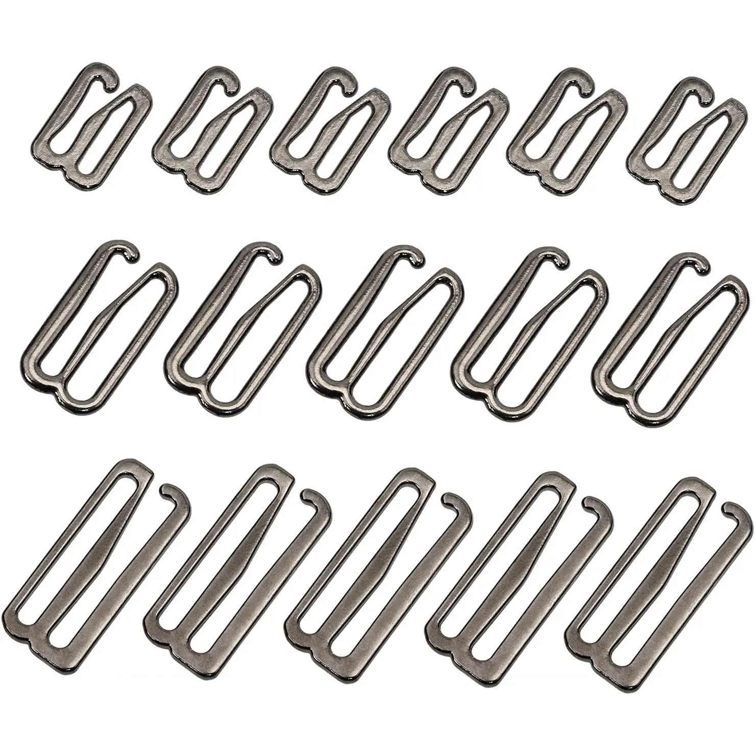 Metal Bra Strap Hooks for Sewing Bikini Halter Tops Bathing Suit Clips Lingerie Swimsuit Adjustment Slides, 60 count