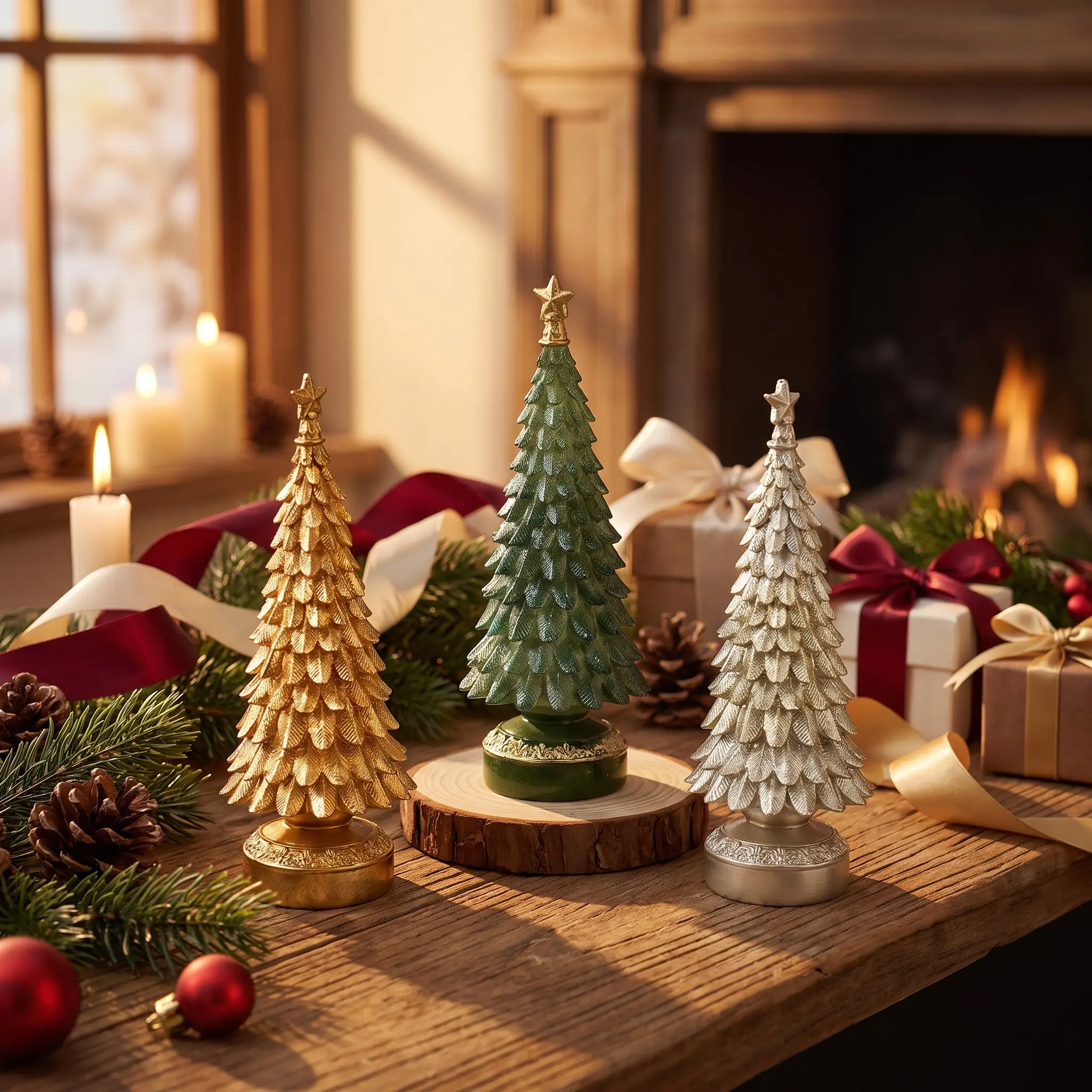 Christmas Tree Resin Ornament, Spruce Up Living Room & Desk, Handmade Holiday Accent Gift for Festive Season Fans – 2026 Vibe