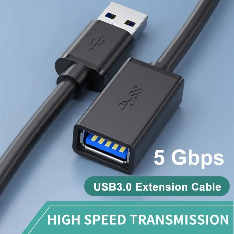 High Speed USB 3.0 Extension Cable, Male to Female Data Transmission, for PC Laptop, Flash Drives, Peripheral Expansion