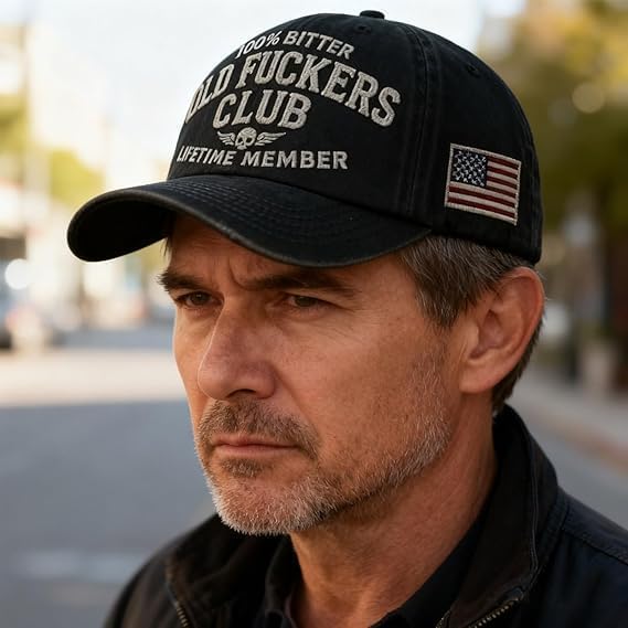 100% Bitter Old F*ckers Club Life Time Member Hat Perfect Gift For Dad Low Profile Dad Hat Pigment Dyed