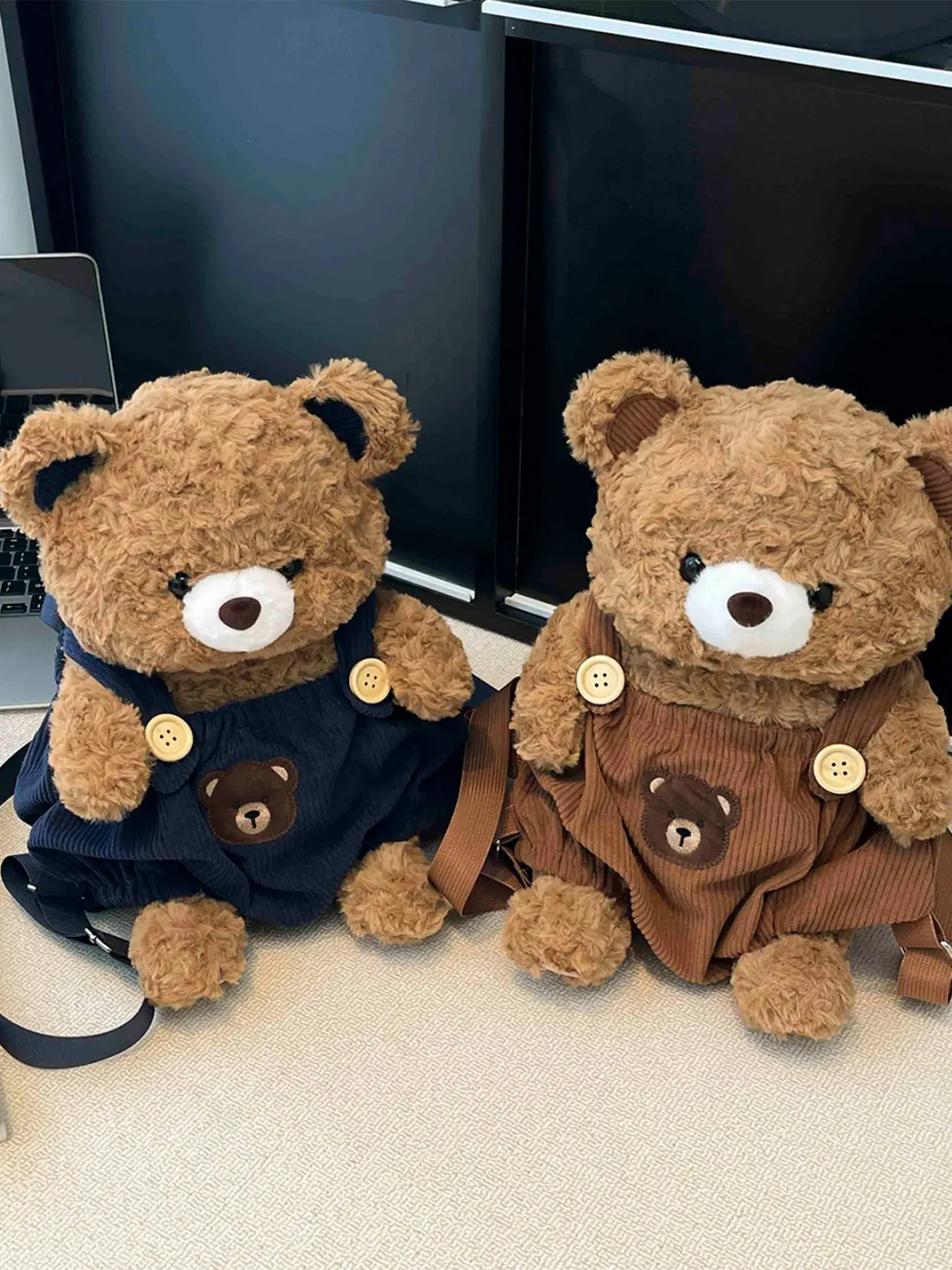 Cute Bear Plush Backpack for Girls, Japanese Style Cartoon Doll Bag, Soft and Adorable, Perfect Gift for Leisure Outing, Fluffy Backpack
