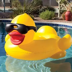 Adult Large Duck Pool Float, 67-Inch Xxl Inflatable Raft with 16-Inch Beach Ball, Outdoor Lake River Beach Pool Party Water Lounge Pad