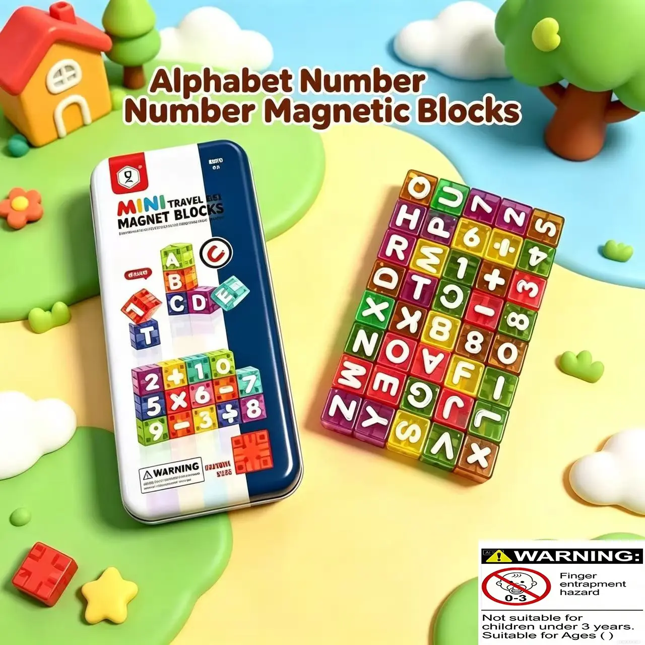 Magnetic Building Blocks Educational Toy, Math Learning Blocks, Fun Learning Magnet Numbers Letters Mini Toy Stationery, Creative Iron Stone Cube Gift