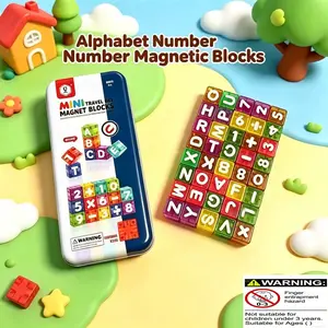 Magnetic Building Blocks Educational Toy, Fun Learning Magnet Numbers Letters Mini Toy Stationery, Creative Iron Stone Cube Gift
