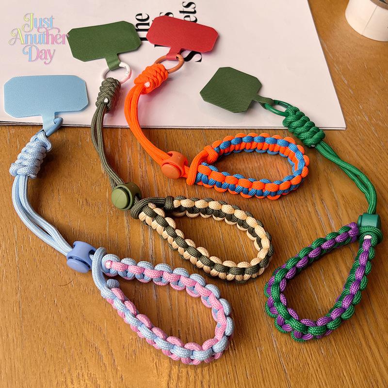 and-Woven Paracord Phone Wrist Strap Adjustable Anti-Lost Phone Lanyard with Universal Patch Multiple Color Options Durable Wristband for Phones Keys and Bags Stylish and Practical Daily Accessory