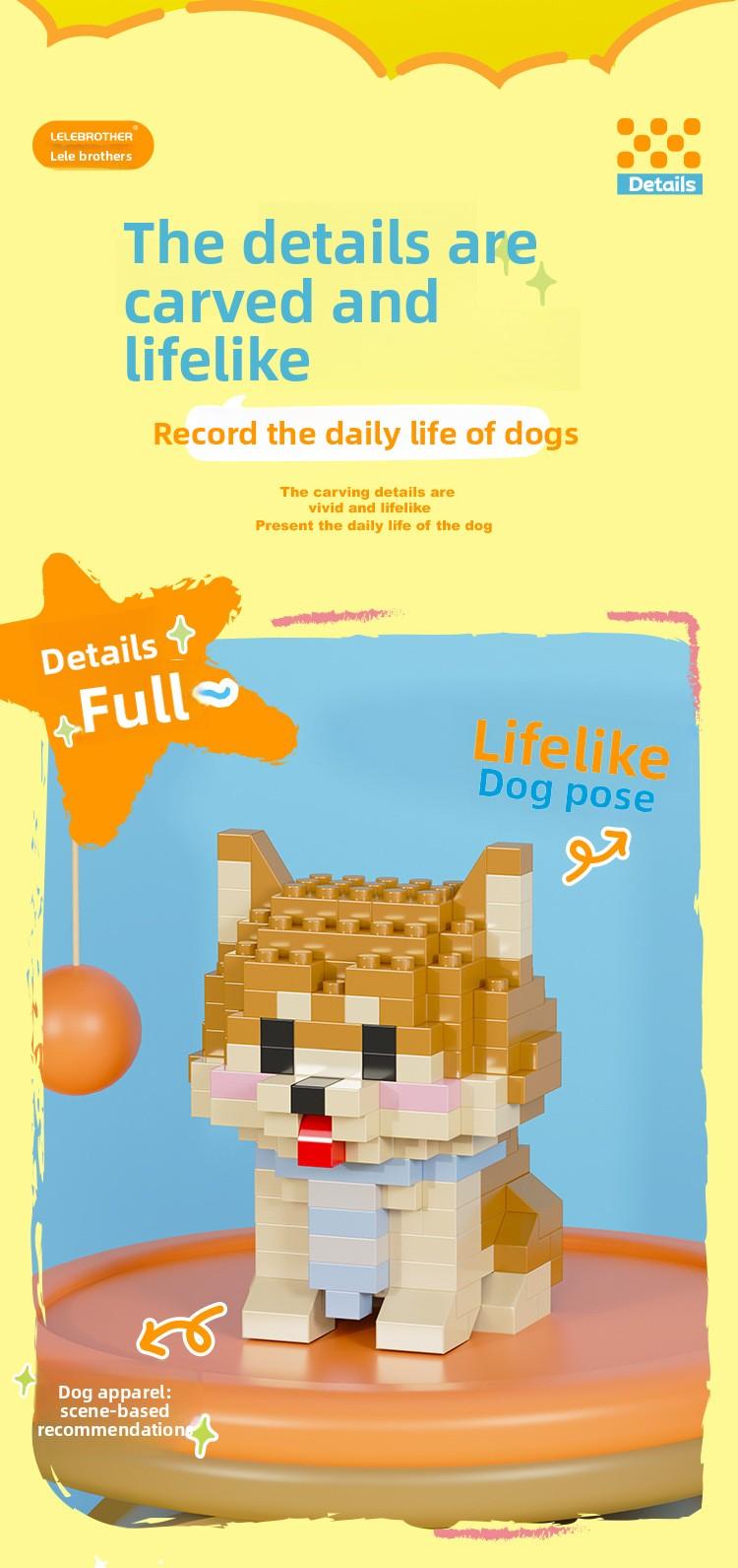 Cute Mini Particle Cat & Dog Building Blocks, Fun for Kids & Adults, Decor & Gift Idea, Perfect Time Killer,6PCS Cartoon Cat & Dog Pet Figures Building Blocks Set,Cute Cat Dog Micro Building Blocks Animal Model Kit for Kids Adults