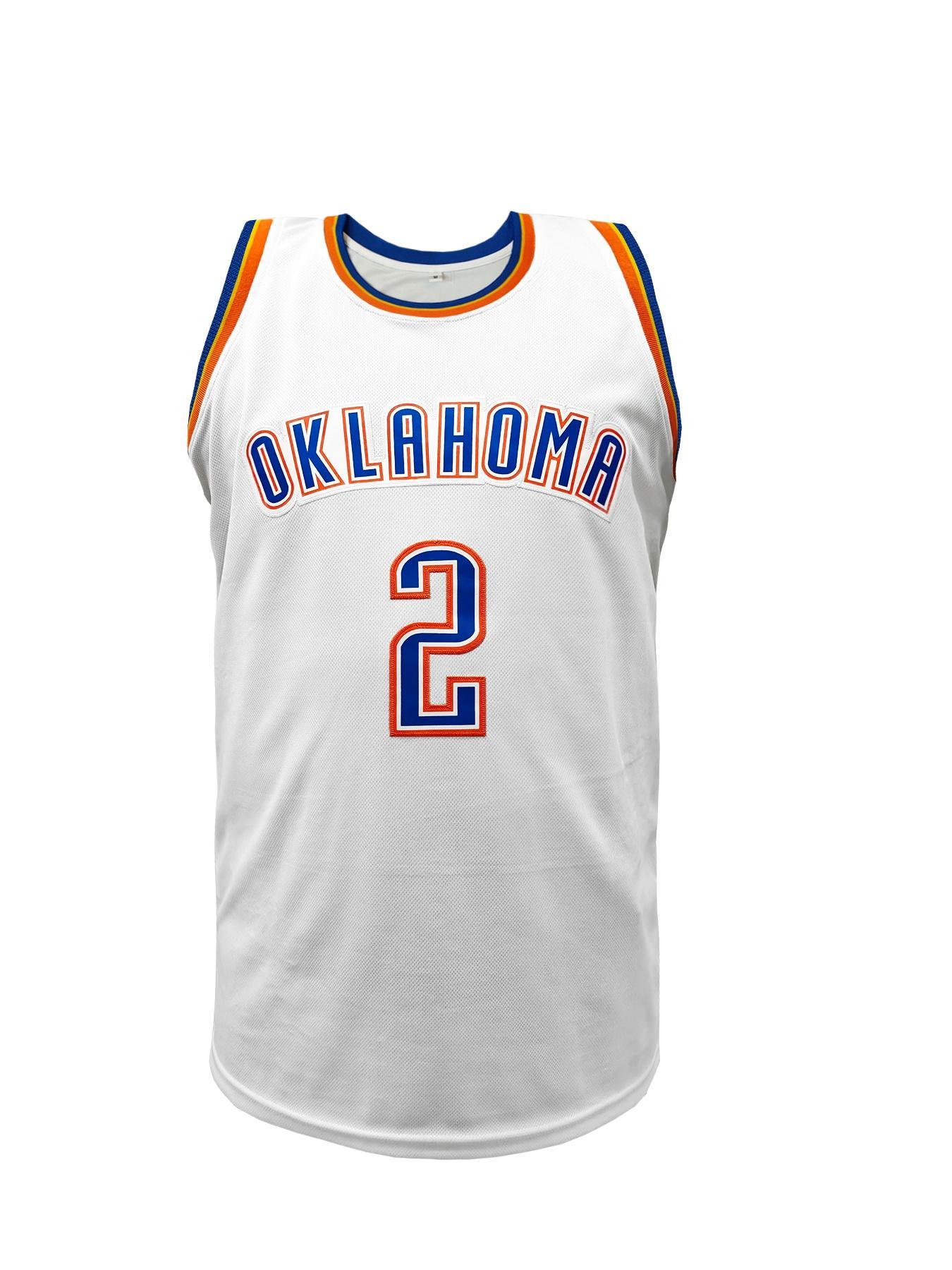 Men's Oklahoma #2 Basketball Jersey, Vintage Basketball Jersey, Lettering Embroidered V Neck Basketball Jersey, Breathable Comfortable Basketball Clothing for Outdoor Training