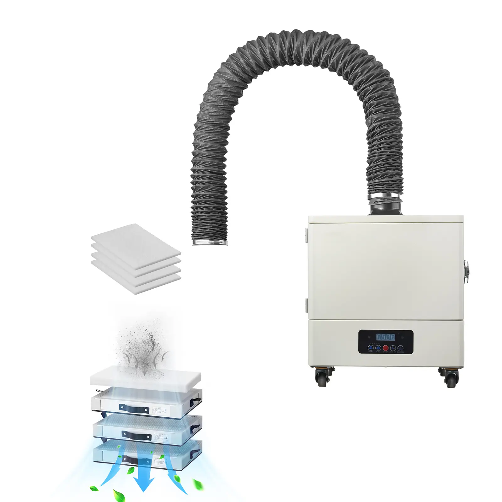 Solder Fume Extractor 459 m³/h 280W Brushless Motor 4-Stage Filters & 10 Speeds