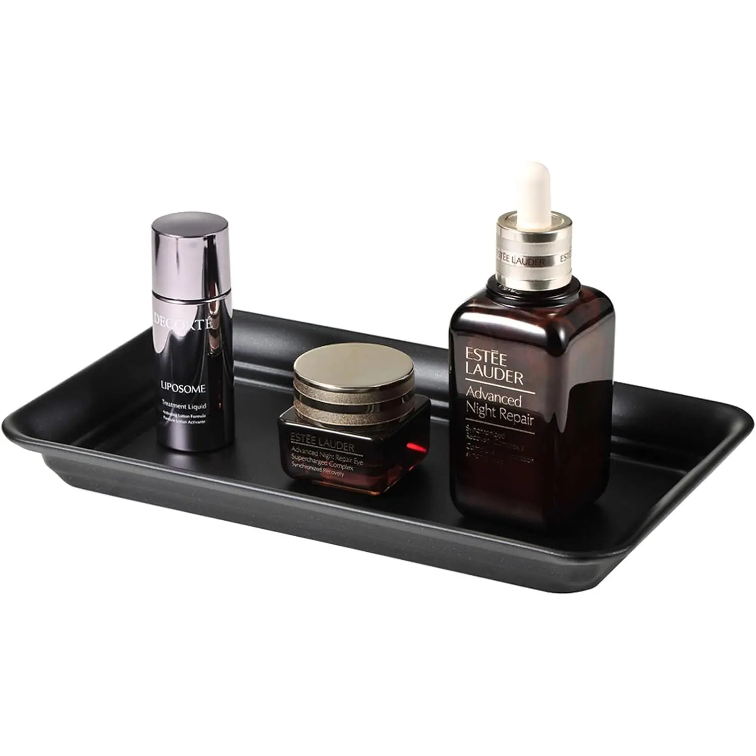 Metal  Tray, Bathroom Counter Storage Tray, Black 1 Pack | Sturdy Decorative Tray Holder,   Decor Accessories for Perfume, , , Makeup, Guest Hand Towel