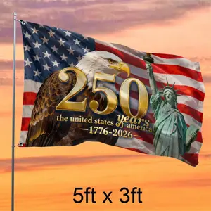 250 cm Flag - U.S. Flag (The Stars and Stripes), suitable for outdoor garden, courtyard, and porch decoration.