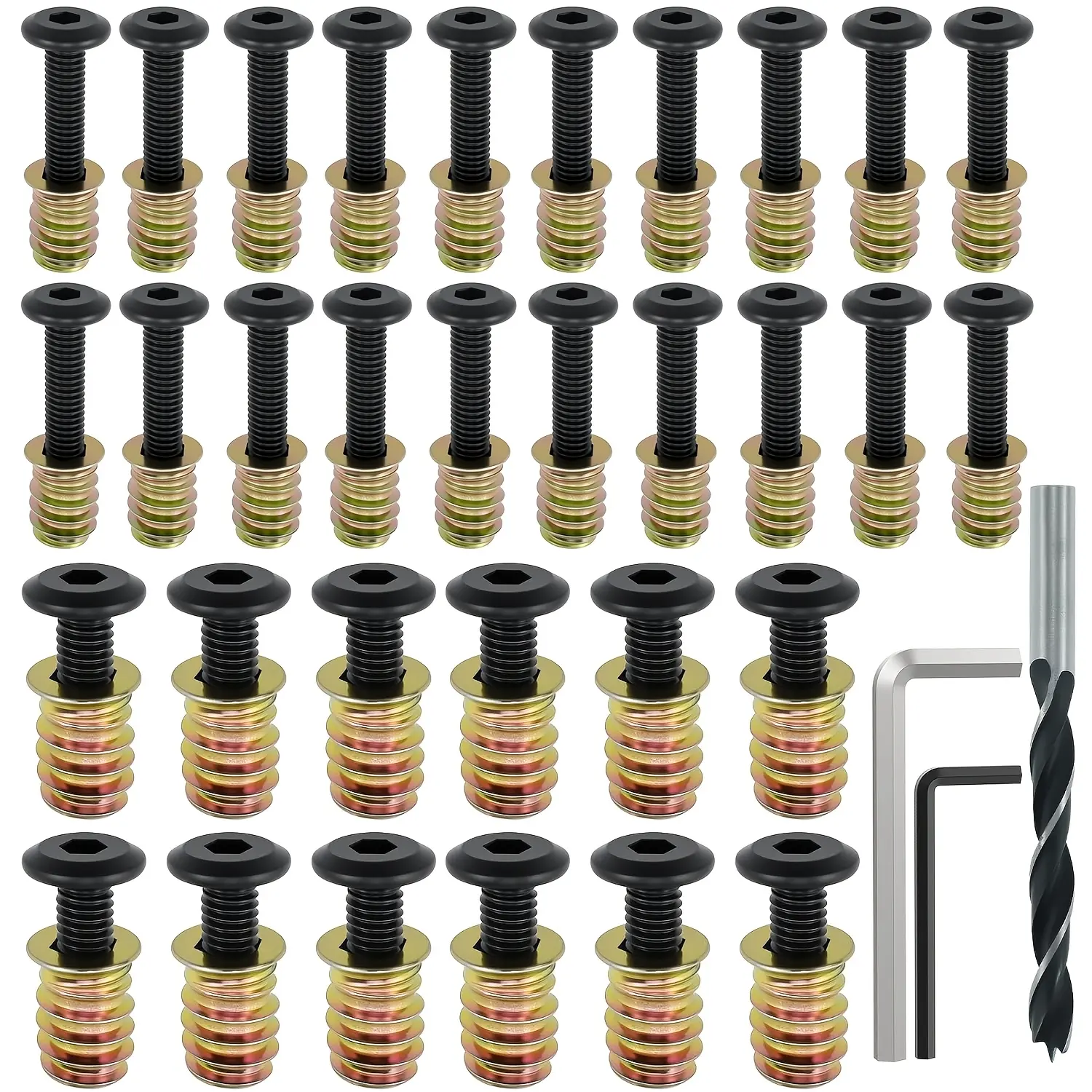 68-piece wood screw and nut set
