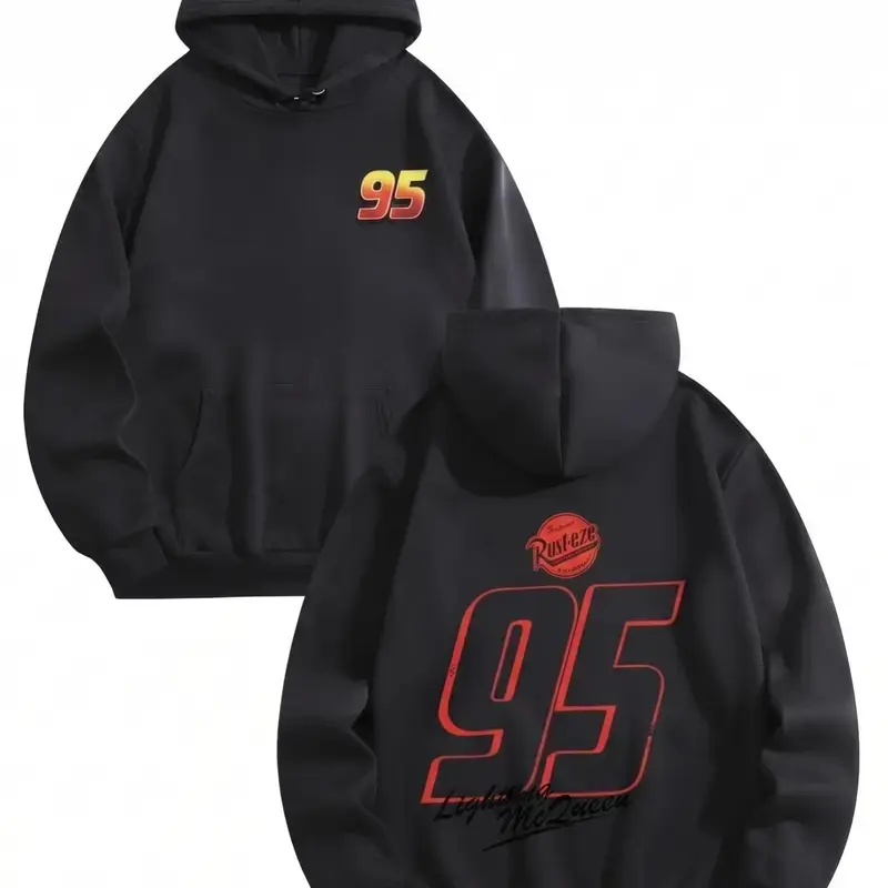 95 Race Car Graphic Hoodie Oversized Pullover Sweatshirt Y2K Streetwear Motorsport Racing Car Enthusiast Back Print Unisex Fall Winter Casual Fashion