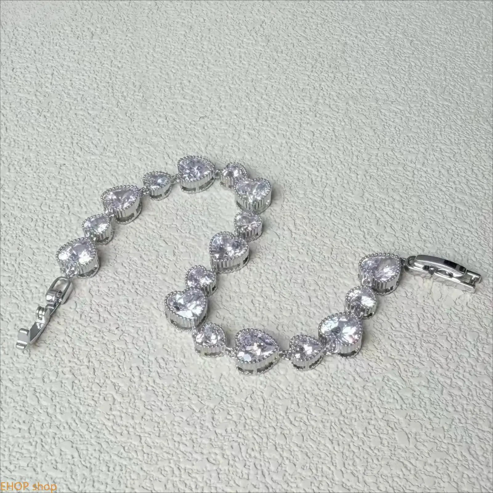 Heart Cut Cubic Zirconia Tennis Bracelet 925 Sterling Silver Plated Sparkling Love Jewelry For Women Ideal Anniversary Valentine's Day Gift