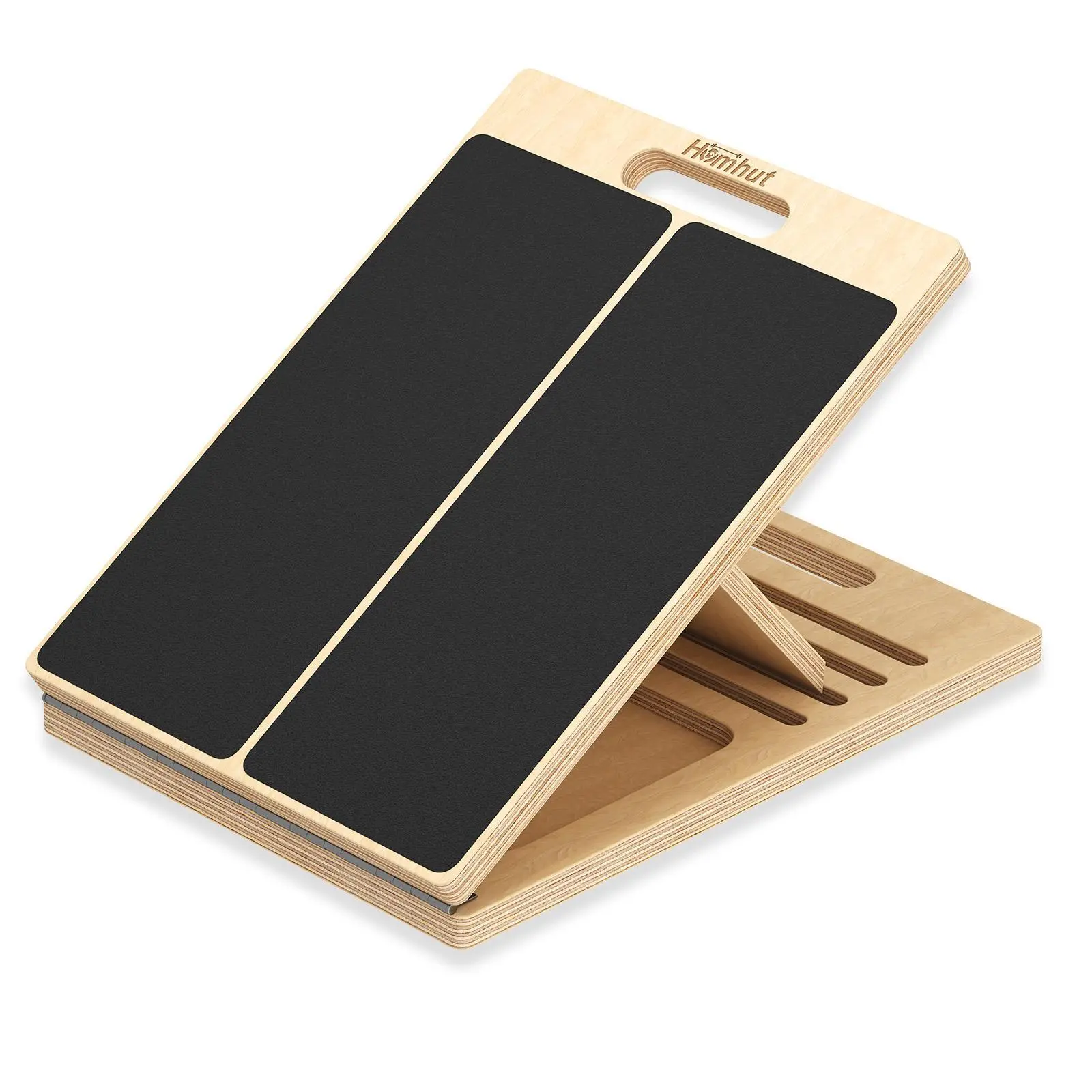 Portable Wooden Slant Board for Calf Stretching Squats Calf Stretcher Pilates Physical Therapy Equipment Adjustable Incline Board for Knees Ankle Heel Feet Leg