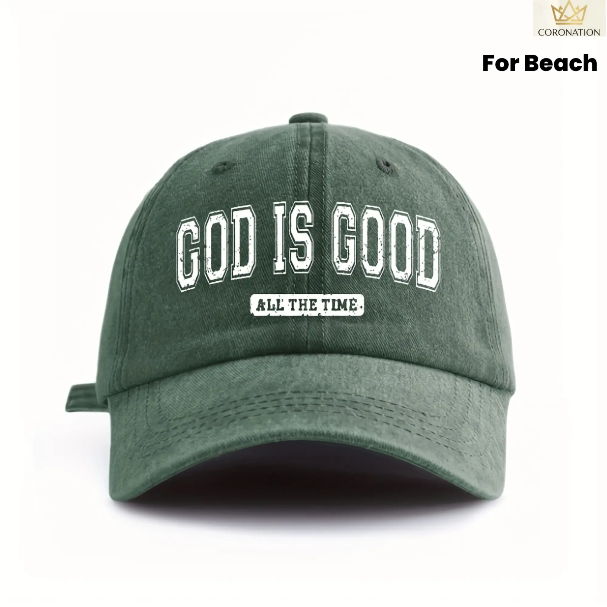 Christian Graphic Baseball Cap for Women & Men, Vintage Washed Dad Hat with "God Is Good All The Time" Letter Print, Y2K Aesthetic Streetwear Style Cotton Curved Brim Sun Hat, Adjustable Casual Hat for Beach Vacation Travel Outdoor Activities