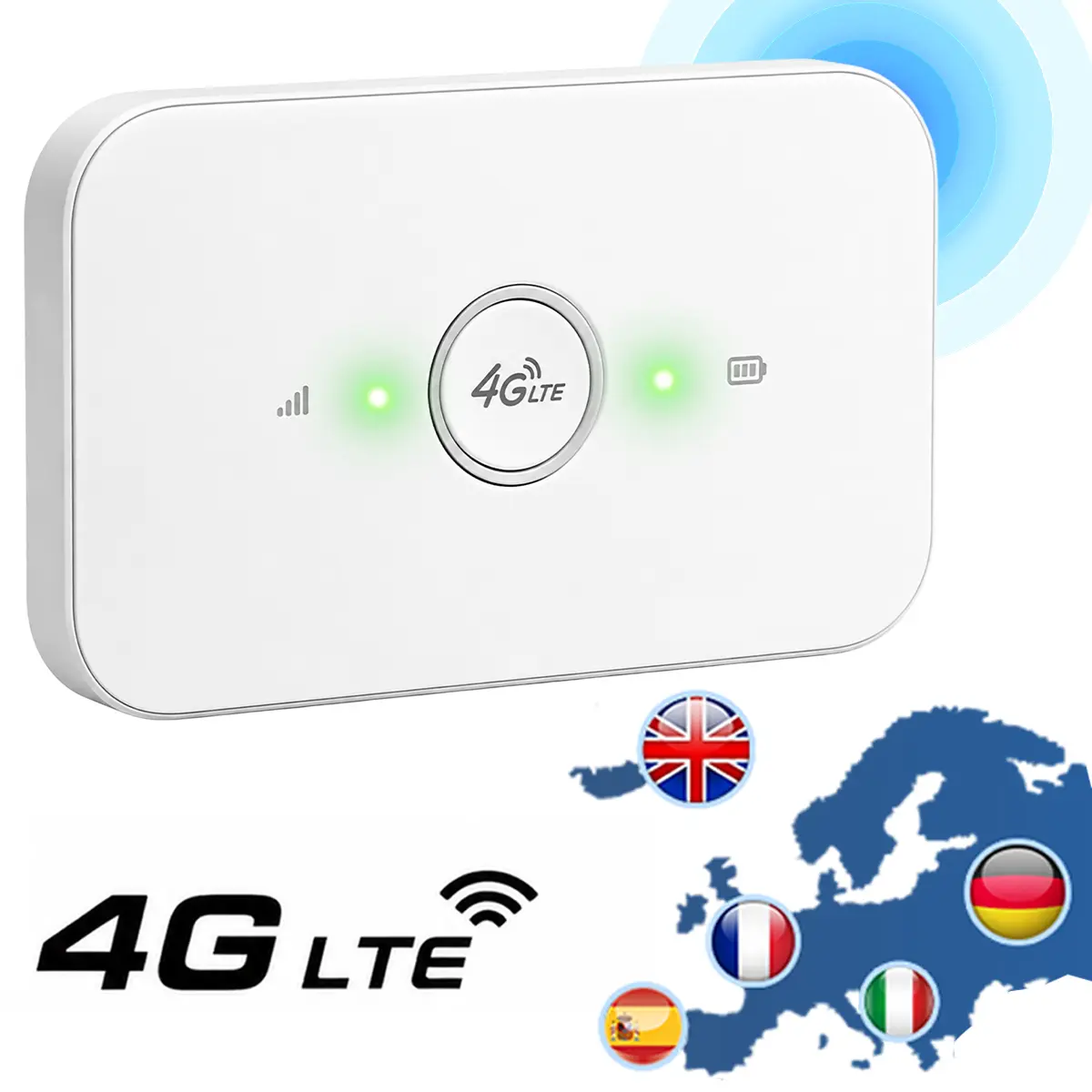 Travel Router for Hotel WiFi, Portable WiFi Device with 4G LTE, Plug & Play, 2100mAh long battery life, Europe Coverage, Connect Multiple Devices, Perfect for Remote Work.