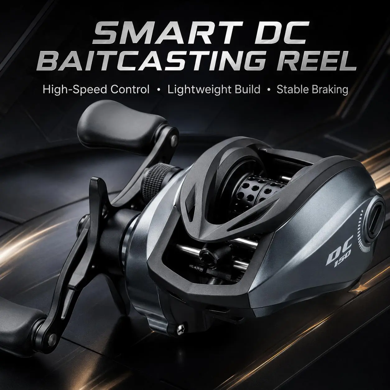 DC Baitcasting Reel Smart Electronic Brake 7.1:1 Gear Ratio 11LB Max Drag 166g Lightweight Anti-Backlash Sound Long Cast Fresh Saltwater Lure Fishing Reel Beginner Friendly Easy Anti-Backlash