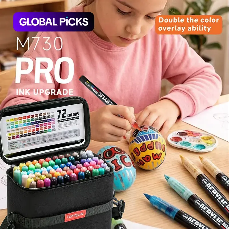 Languo Large Capacity Liquid Acrylic Markers, Art Set for Kids, School Stationery, Layerable Watercolor Pens for Students, Ideal for Creative Projects, Diy Painting Supplies, Art Drawing Supplies, Crafts Art Supplies #GLOBAL PICKS