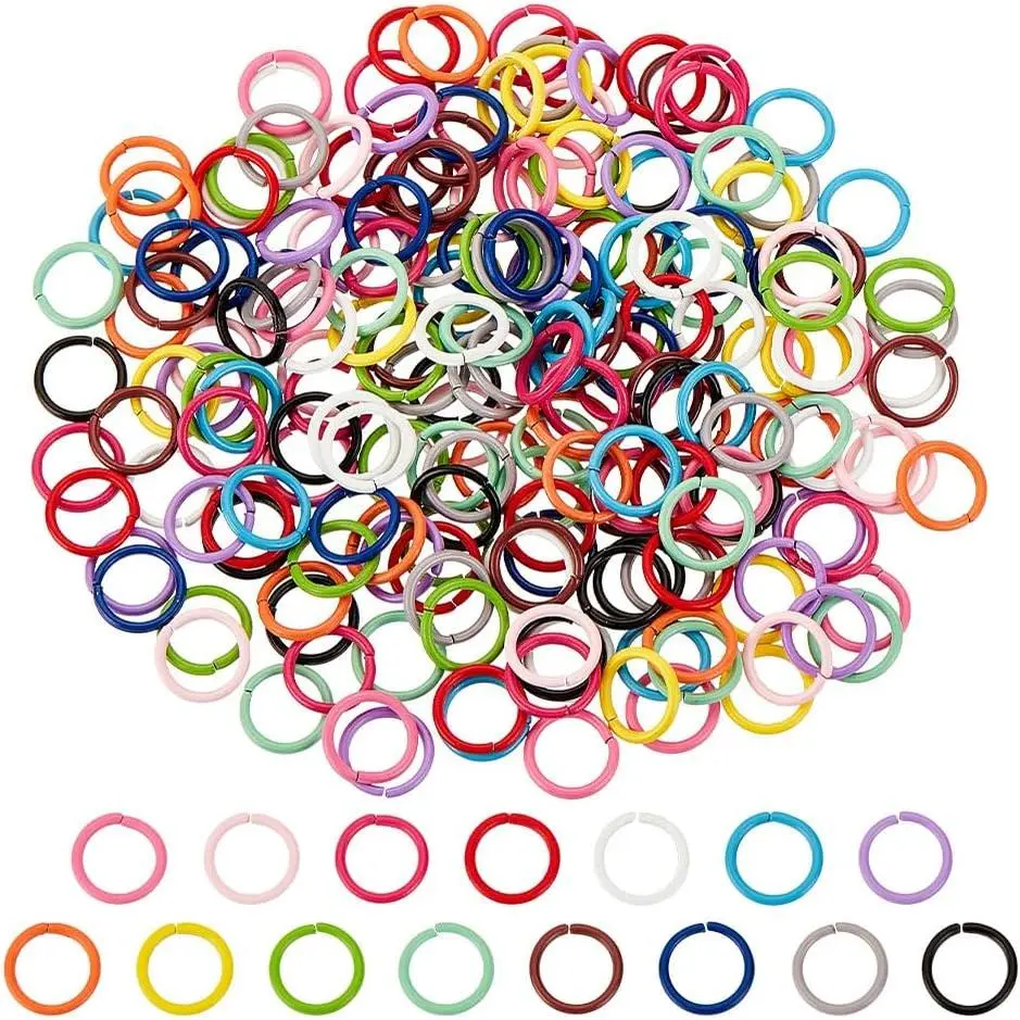 16 Gauge Colored Jump Rings, 225 count 15 Colors Open Jump Rings 8mm O Ring Connector Rings Chainmail Rings Colorful Jump Rings for Bracelets Necklaces Pendants Chain Choker DIY Craft Making