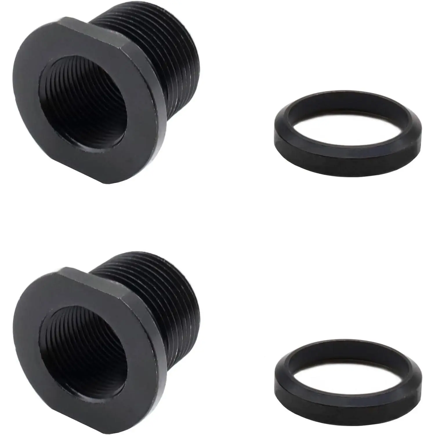 Thread Protector, 1/2x28 to 5/8x24 Adapter with Crush Washer, Steel (2 Pack)Gift