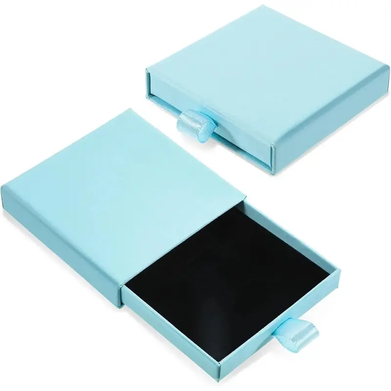 2 count Square Necklace  Box, Bracelet Box   Boxes with  Small Gifts Boxes for Jewelrys Pendent Storage Case for Necklace Bracelet Earrings Ring Display (Blue)