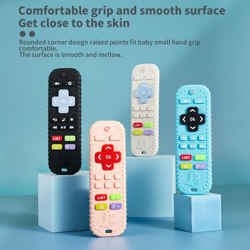 Baby Teething Toys Set of 10, TV Remote Shape, Safe Soft Chewable, Relief Toy for Infant Gums, Promotes Sensory Development