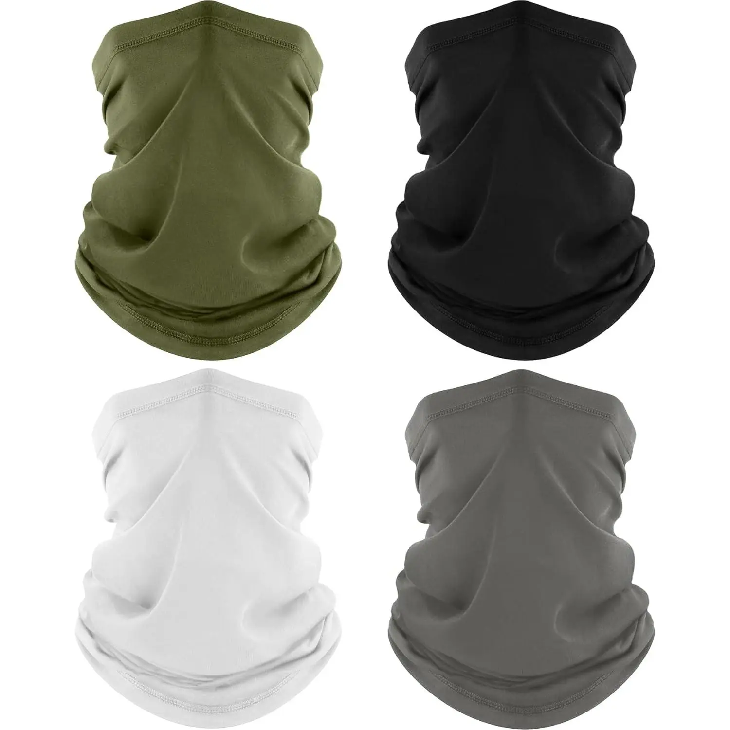 4 Pack Neck Gaiter, Cooling Breathable Face Mask UV Protection Scarf Hiking Bandana for Men/Women