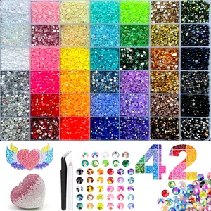 42000Pcs 42Colors 3mm Jelly Flatback RhinestonesBedazzling Kit with Nail Art, Shoes & DlY Diamond Art, DIY Craft Set for Nail Art & Shoes, Ultimate Creative Gift for Her,graduation gifts,class of 2026,summerwins,mid year sale,deals for you