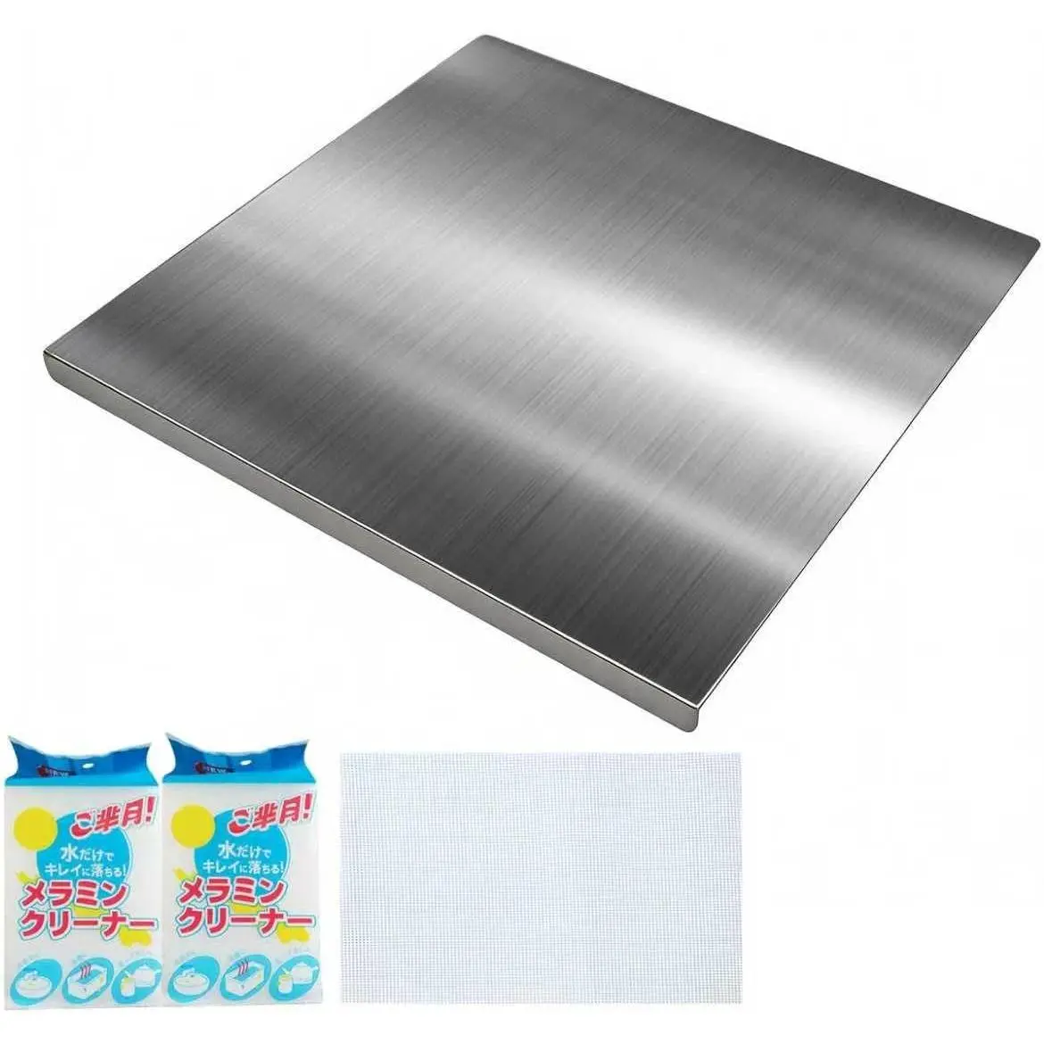 304 Stainless Steel  Board – 15.7"x11.8"x 0.08"Th Large Chopping Mat | Heavy Duty Metal Board | Non-Slip Pad Included | Countertop Protector | Ideal for Meat & Kneading Dough