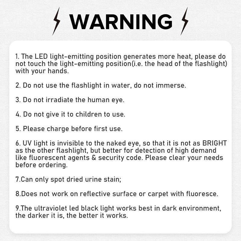 395nm UV Flashlight, 1 Counts USB Rechargeable Zoomable Ultraviolet Light, Pet Cat Moss Urine Detection Light, Outdoor Camping Fishing Light, LED Flashlight