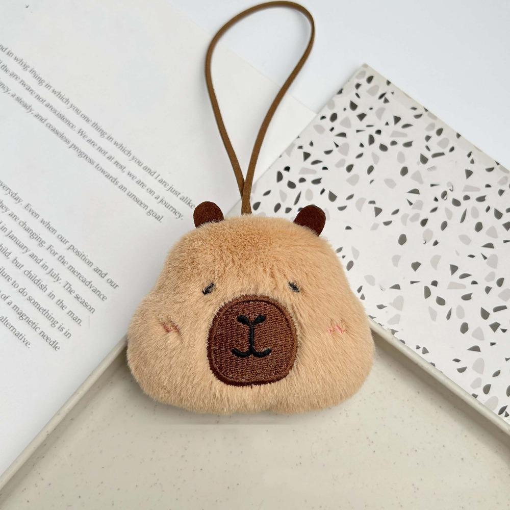 Cute Squinting Capybara Plush Keychain Blinking Heart Capybara Key Ring Beeping Runny Nose Cartoon Animal Pendant Couple