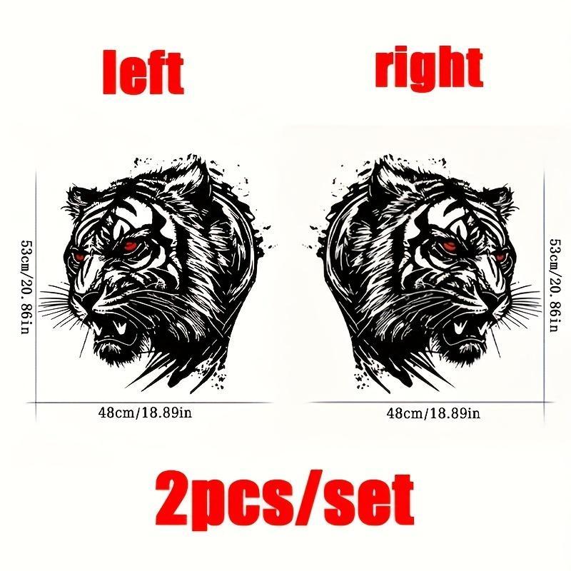 Tiger Head Pattern Car Sticker, 1 Pair Cool Car Vinyl Sticker, Car Bumper Sticker, Car Exterior Decoration Accessories for Car, Motorcycle, Car Truck Decal