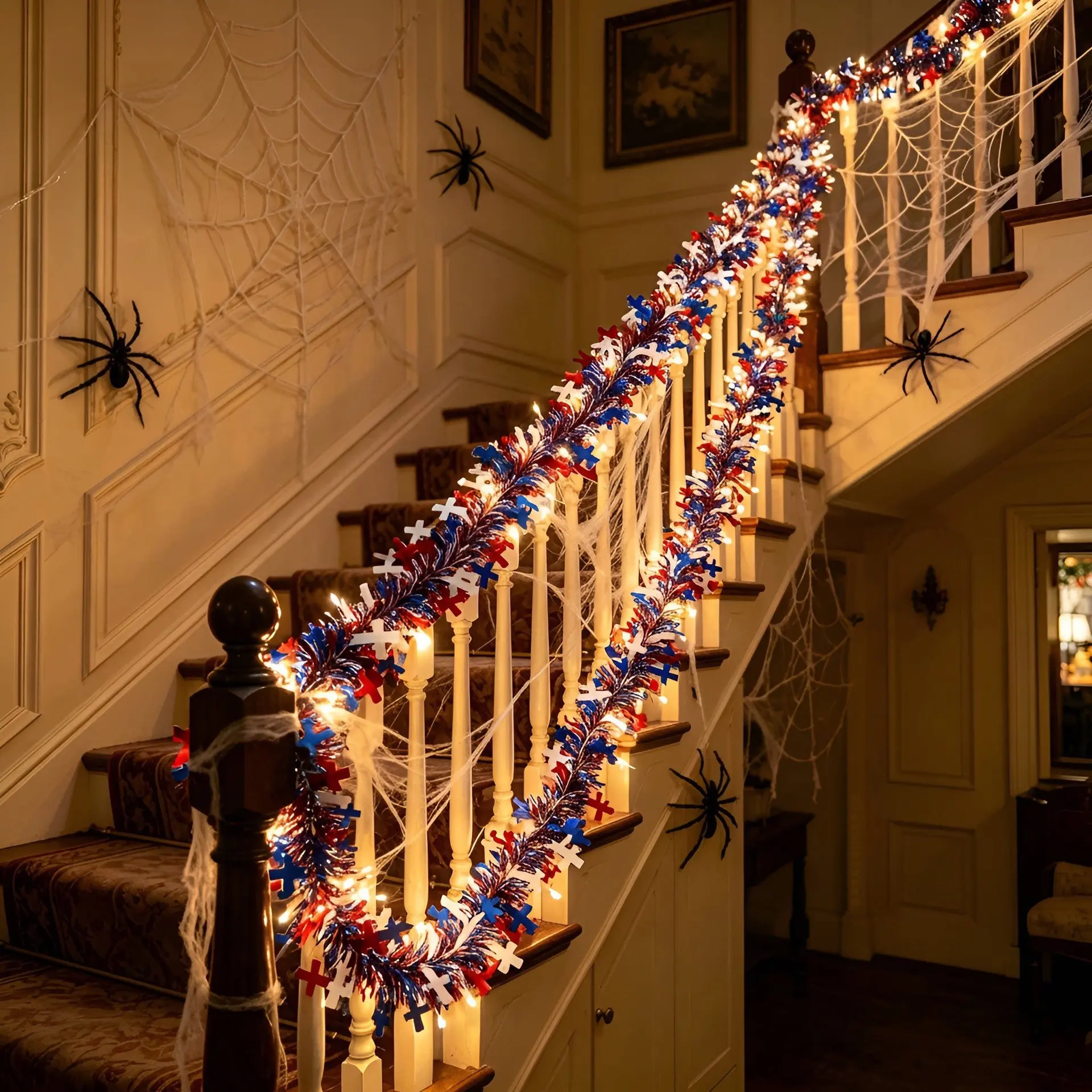 Halloween String Lights, Light Up Garland, 18.7ft 40led Battery-Powered, Indoor Outdoor Decor, Perfect for Home Parties, Haunted House, Halloween Decoration