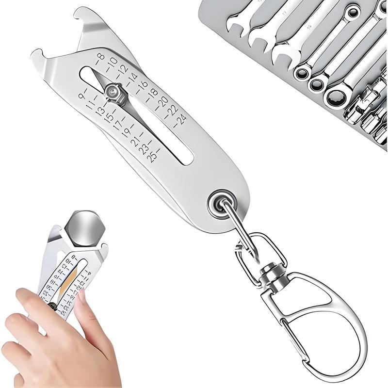Portable Thread Size Checker, Handheld Measuring Tool, Bolt & Nut Identifier Size Measuring Tool, Accurate Bolt Size Finders Keychain, Hardware