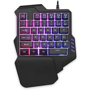 Handed Gaming Keyboard RGB Backlit 35  Portable Mini Gaming Keypad   Controller for PC Gamer