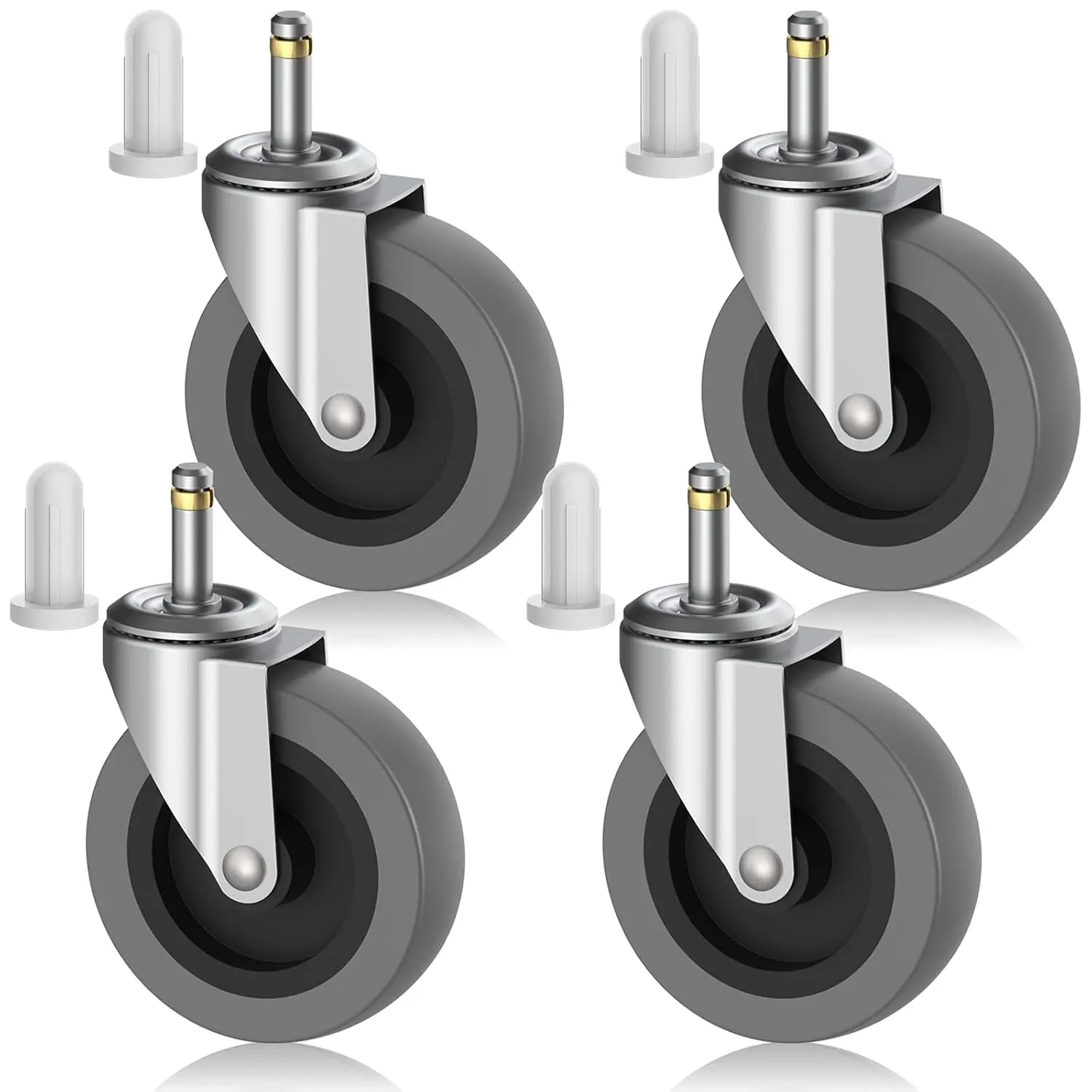 3 Inch Mop Bucket Casters 4 Pack Heavy Duty Non-Marking Swivel TPR Castors | Compatible with  Models 7570-L2, 7571,7580,7581,7582 7583,  Basics,  Brand Mop Buckets
