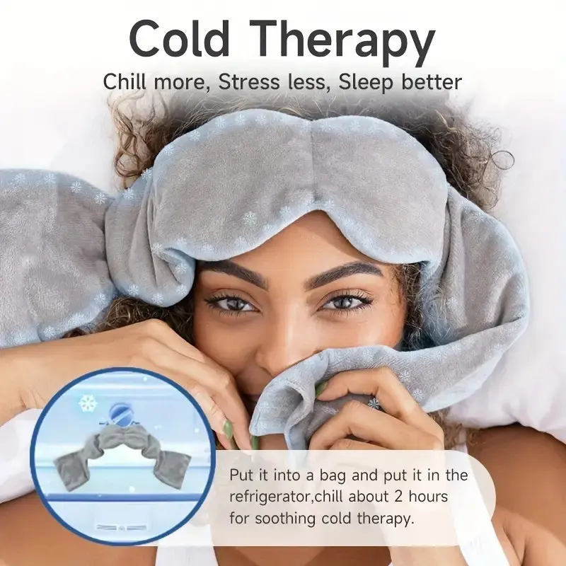 Gravity Eye Mask for Indoor and Outdoor Use, Comfortable Sleep, Fatigue Relief, Glass Beads, Soft Fabric, Night Eye Mask, Travel and Relaxation