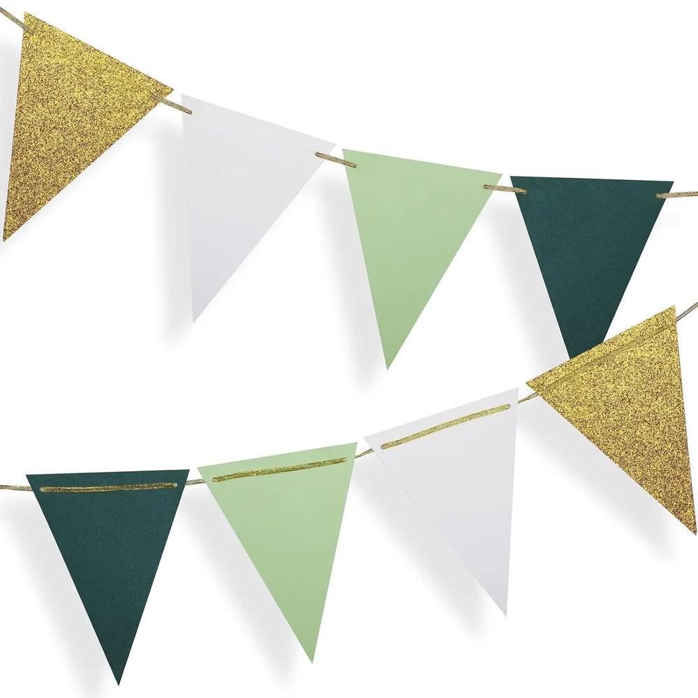 DIY Triangle Pull Flag Birthday Wedding Party Decoration, Colorful Flags Holiday Banner, Kindergarten Classroom Birthday Party Scene Setup