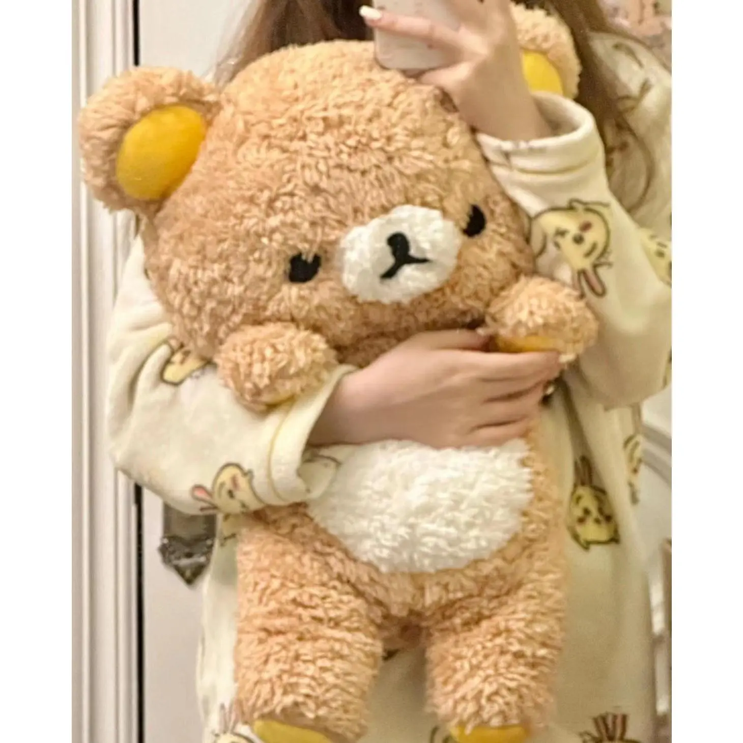 80CM Rilakkuma Plush Toy Teddy Bear Stuffed Animal Cartoon Pillow Kawaii Room Decor Cushion Children's Birthday Gifts Hobbies