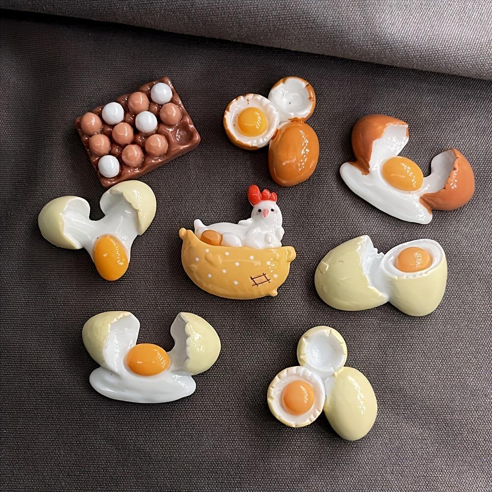 Food Themed Fridge Magnet Set, 8pcs/set Cute Cartoon Chicken Egg Design Fridge Magnet, Resin Decorations for Kitchen, Office & Home