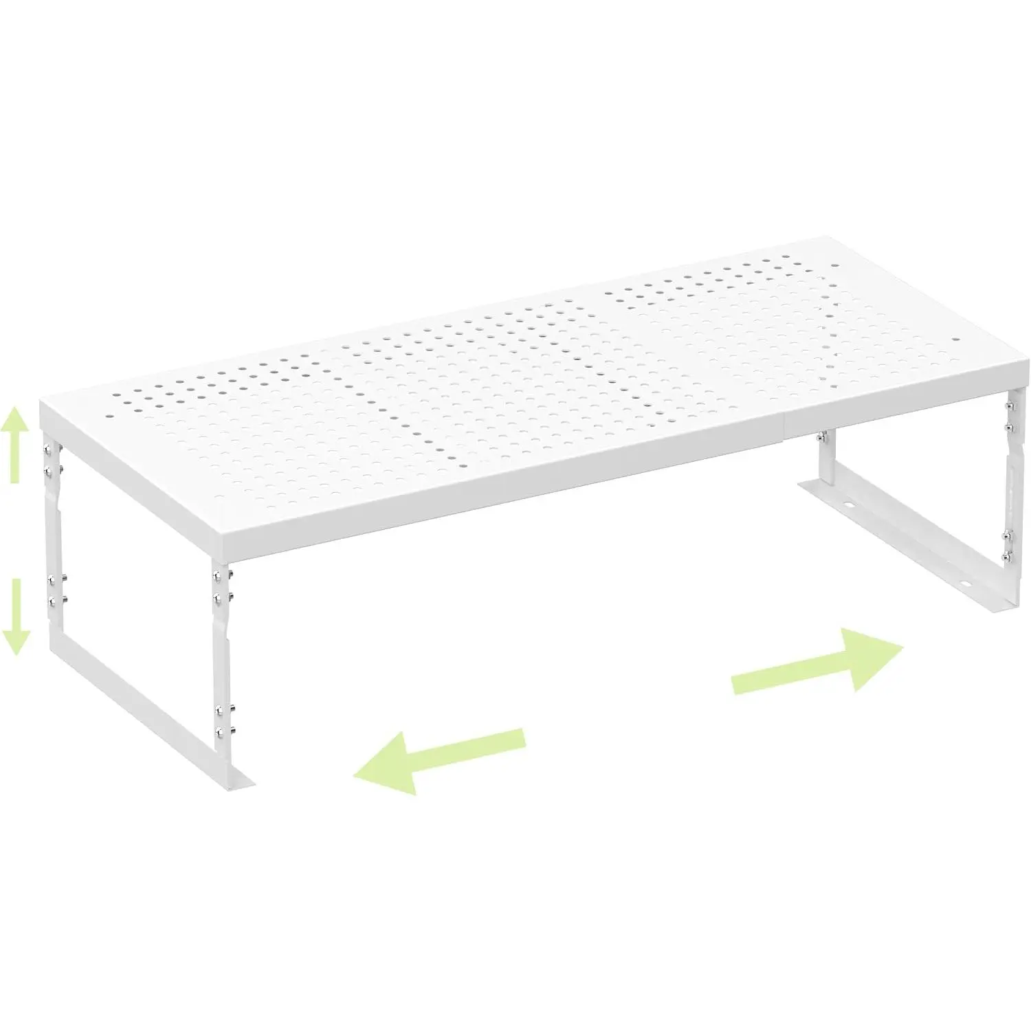 Adjustable Expandable Metal Storage Shelf, Standing Shelf Unit for Kitchen Cabinet Pantry Countertop, Space Saving Shelf Riser and Organizer(1 Pack/White,Medium)