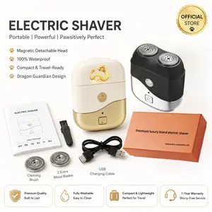 Vettis Paolo Electric Razor, 12 Zodiac Dragon Design, Waterproof, Magnetic Blade, Lightweight, Ideal for Men, Home & Business, Gift Idea