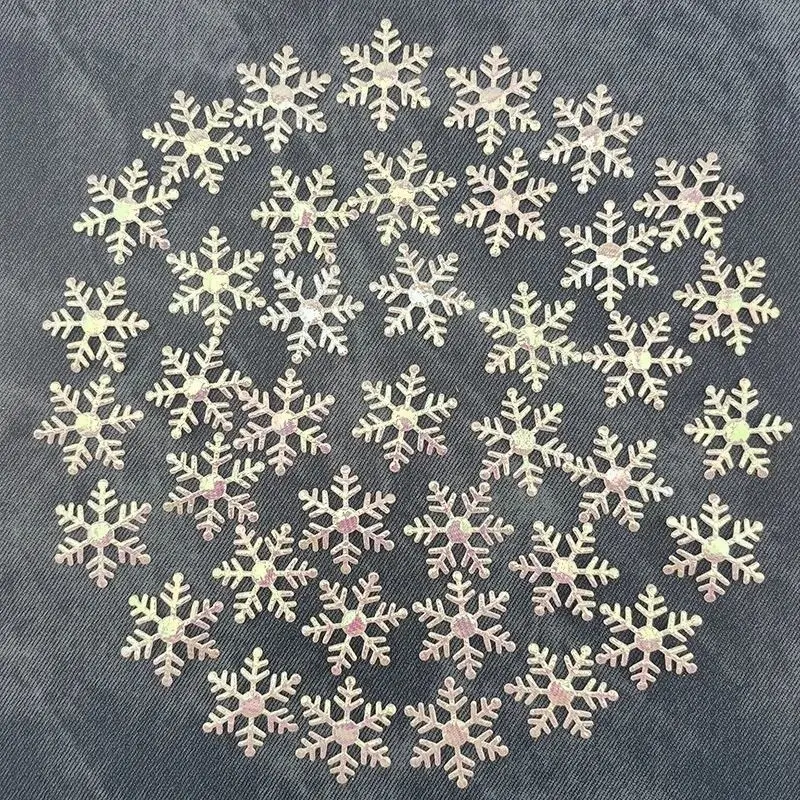 200pcs/pack 3cm Snowflakes Artificial Snow Ornaments, Xmas Tree Decorations, Wedding Party Flakes, Holiday Decoration Essentials