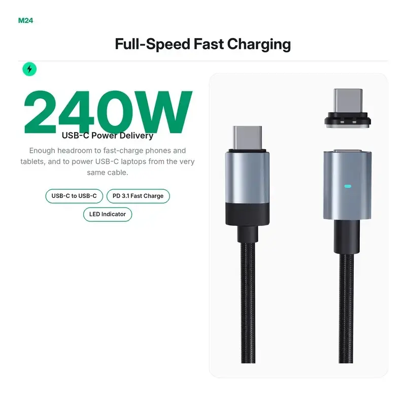 1M-2M Electronic Cable, Durable Connector for Cellphone, Mobile, Smartphone Devices with Reliable Connection Charger Magnetic Cord