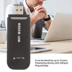 4G LTE Router 4G WiFi Router Black Up to 10 Users Stable Easy Connection USB Plug and Play for Hotspot Micro SIM Card Phone PC