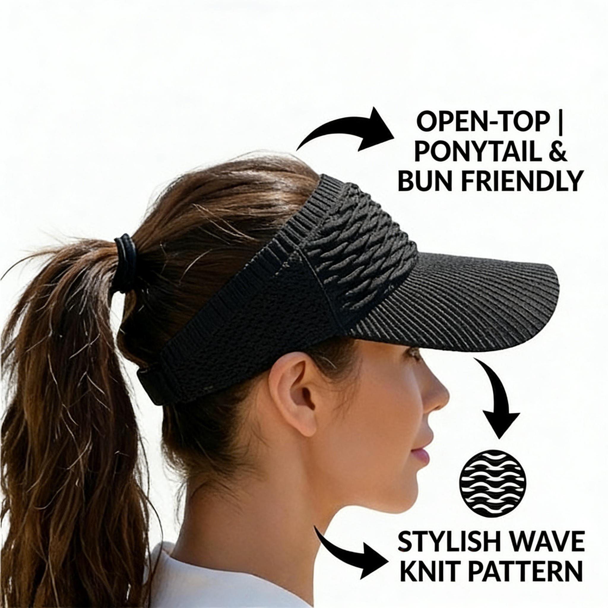 Women's 4-Piece Outdoor Sports Hat Set – Baseball Cap & Open Top Sun Visor – Full Coverage UV Sun Protection – Lightweight for Hiking Cycling Daily Outings – Summer Essential