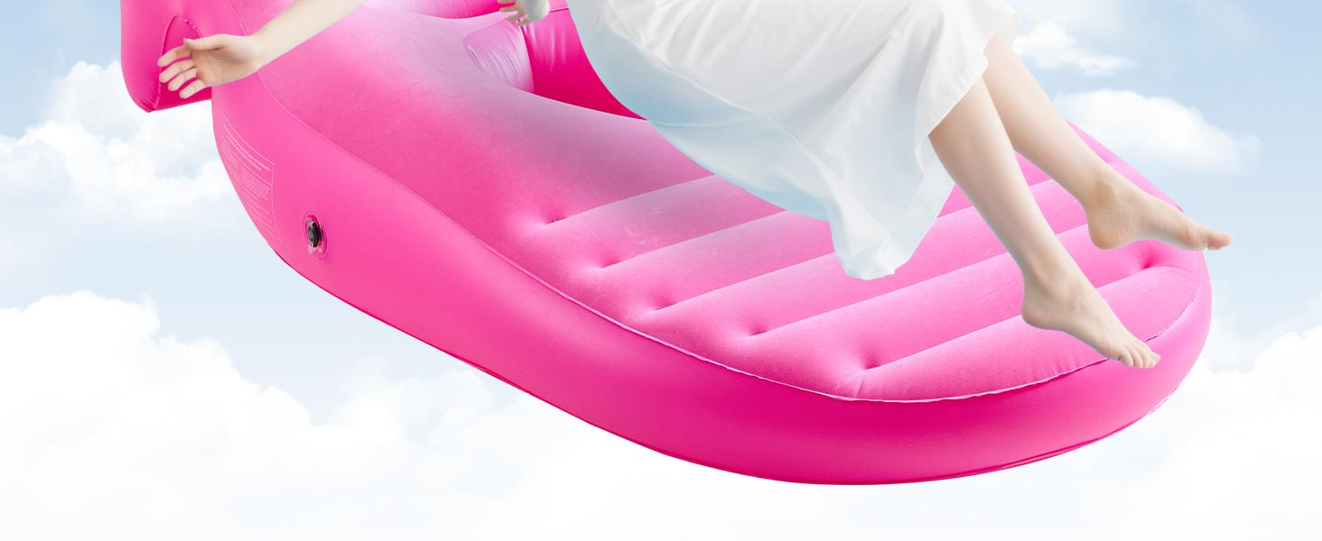 Inflatable Pregnancy Pillow, Full Body Pregnancy Mattress with Hole for Belly Chest/Head, Pregnancy Pillows for Prone Sleeping, Relieves Back Pain-for Massage, Home, Travel-Pink
