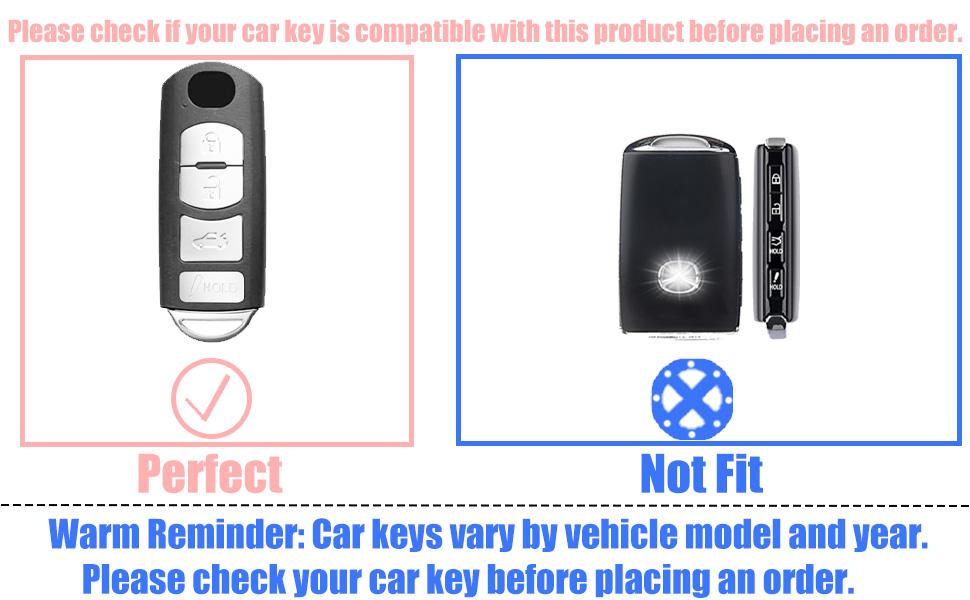 Key Fob Cover with Diamond Keychain for Women, Car Key Holder Compatible with Mazda 3 6 8 Miata MX5 CX3 CX4 CX5 CX7 CX9 Smart Remote Key Protector, 4 Buttons (Red-Heart)