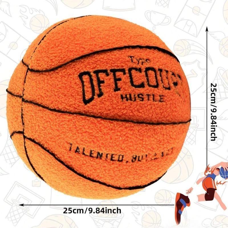 OFFCOURT Basketball Plush Pillow, 3 Colors Soft Fluffy Stuffed Ball Toy, Cute Room Decor Gift for Sports Lovers & Kids